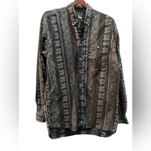 Enro Button Down Shirt paisley style large tall‎